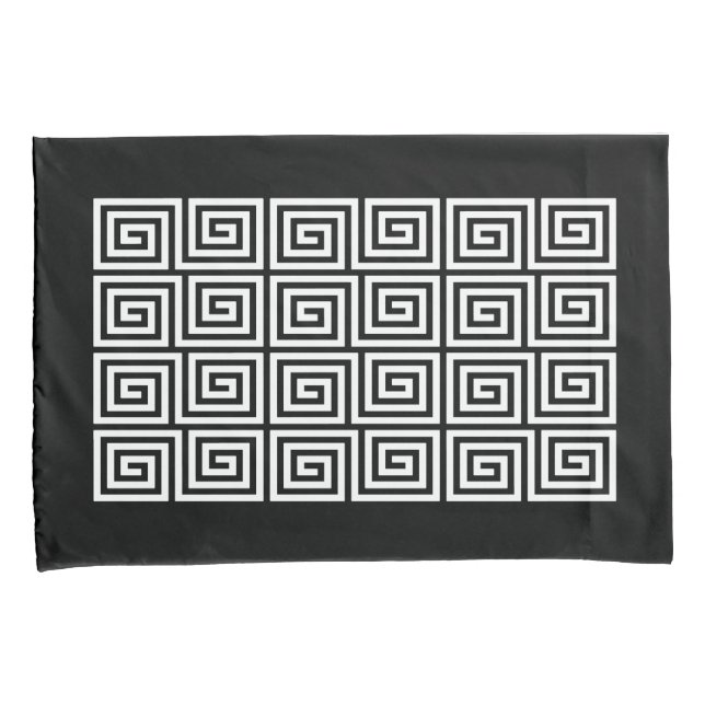 Greek Key Pattern Pillowcase (Front-Right)