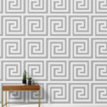 Greek Key Pattern Simple Minimalist Modern Grey Wallpaper<br><div class="desc">This simply classy wallpaper design has a vintage Art Deco vibe with a geometric Greek key pattern in shades of grey. You can change the darker grey "background colour" to any shade.</div>