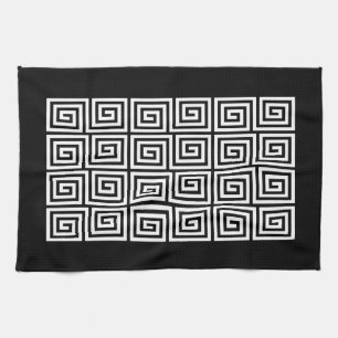 Greek Key Pattern Tea Towel