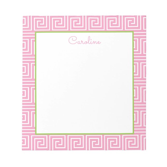 Greek Key Personalised Notepad (Front)