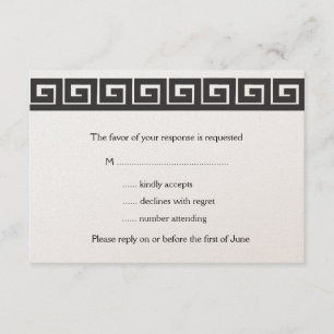 Greek Key RSVP Cards