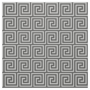 Greek Key, shades of grey / grey Fabric