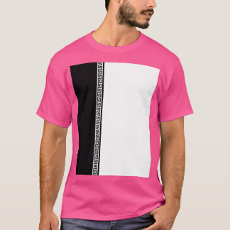 Greek Key Verticle Black and White Graphic T-Shirt