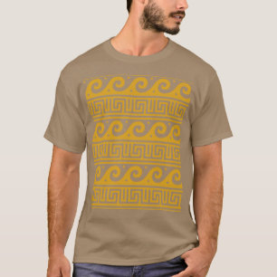 Greek Key with Waves Gold T-Shirt