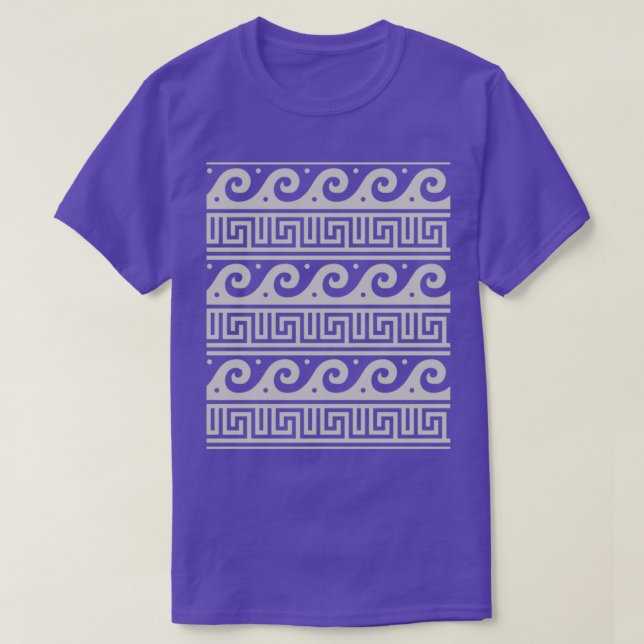 Greek Key with Waves Pattern beige T-Shirt (Design Front)