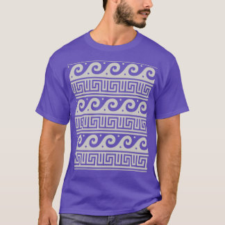Greek Key with Waves Pattern beige T-Shirt