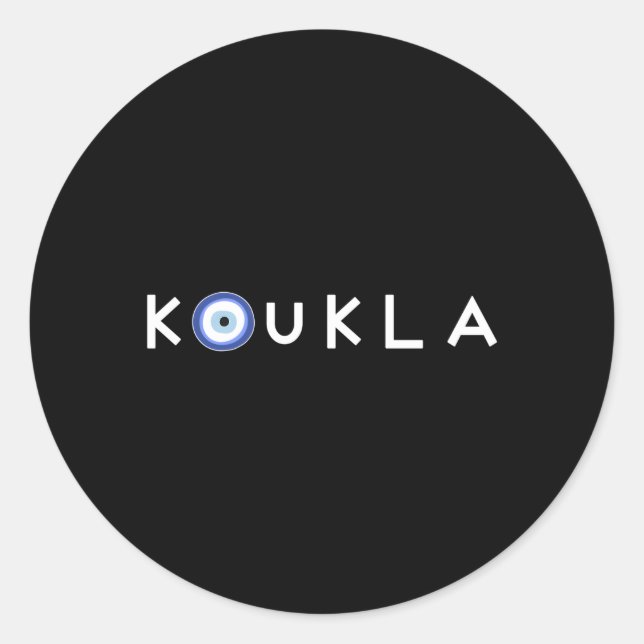 Greek Koukla Evil Eye Greek Pride Greek Greece Classic Round Sticker (Front)