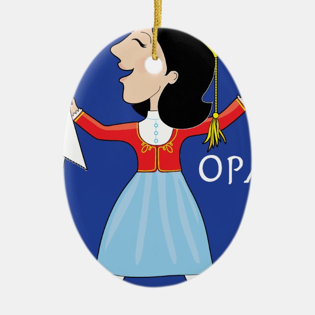 Greek Lady Dancing Ceramic Tree Decoration (Front)