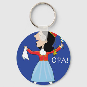 Greek Lady Dancing Key Ring
