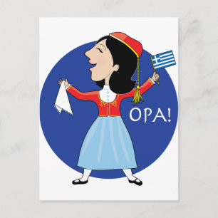 Greek Lady Dancing Postcard