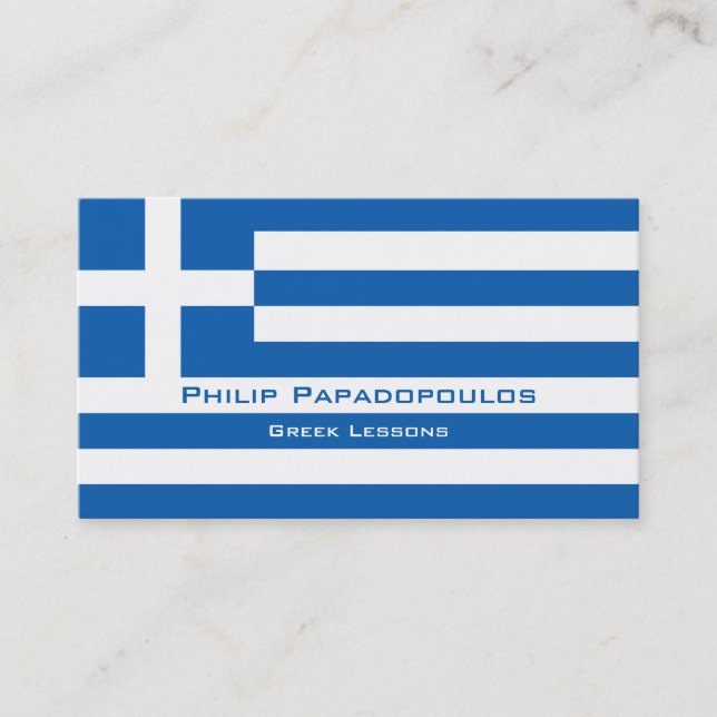 Greek Lessons / Greek Teacher Business Card (Front)