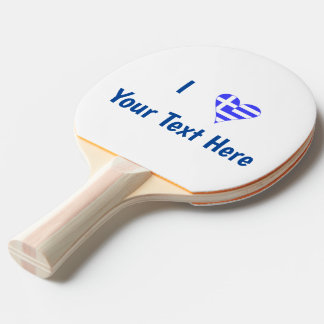 Greek Love Flag Heart Personalised Ping Pong Paddle