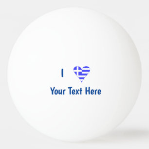 Greek Love Heart Flag Personalised Ping Pong Ball