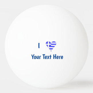 Greek Love Heart Flag Personalised Ping Pong Ball