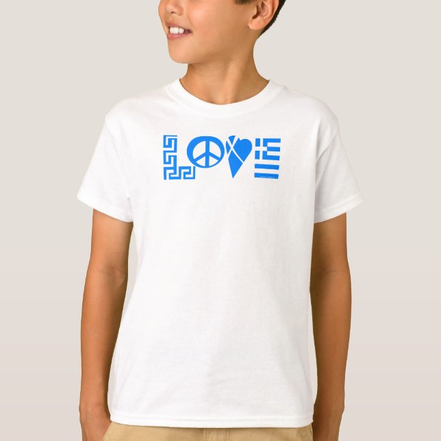Greek Love Peace Flag Youth Shirt (Front)