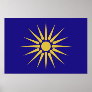 Greek Macedonia, Greece flag Poster