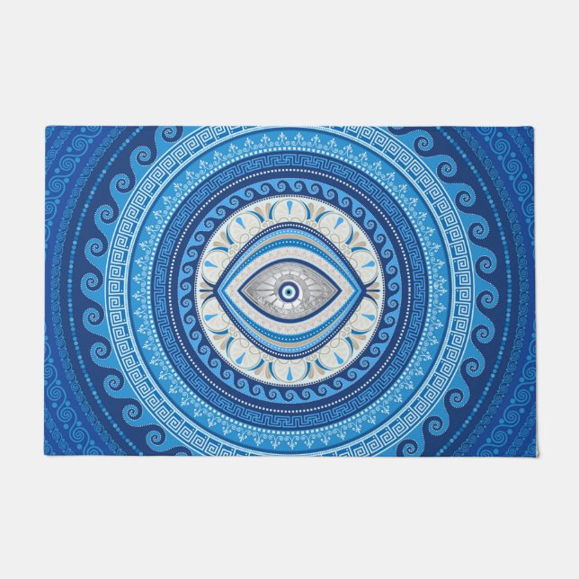Greek Mati Mataki - Greek Evil Eye ornament Doormat (Front)