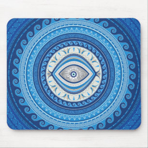 Greek Mati Mataki - Greek Evil Eye ornament Mouse Mat