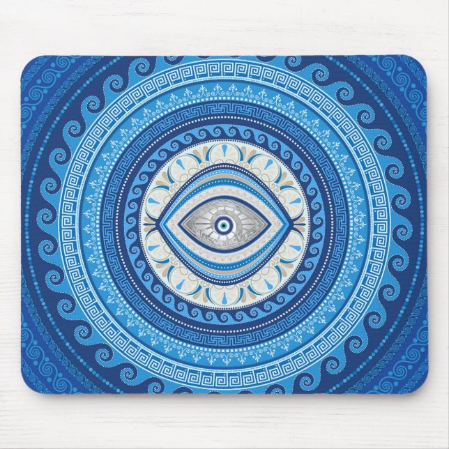 Greek Mati Mataki - Greek Evil Eye ornament Mouse Mat (Front)