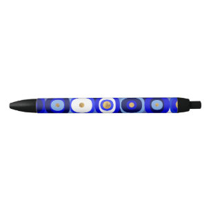 Greek Mati Mataki - Matiasma Evil Eye blues Black Ink Pen