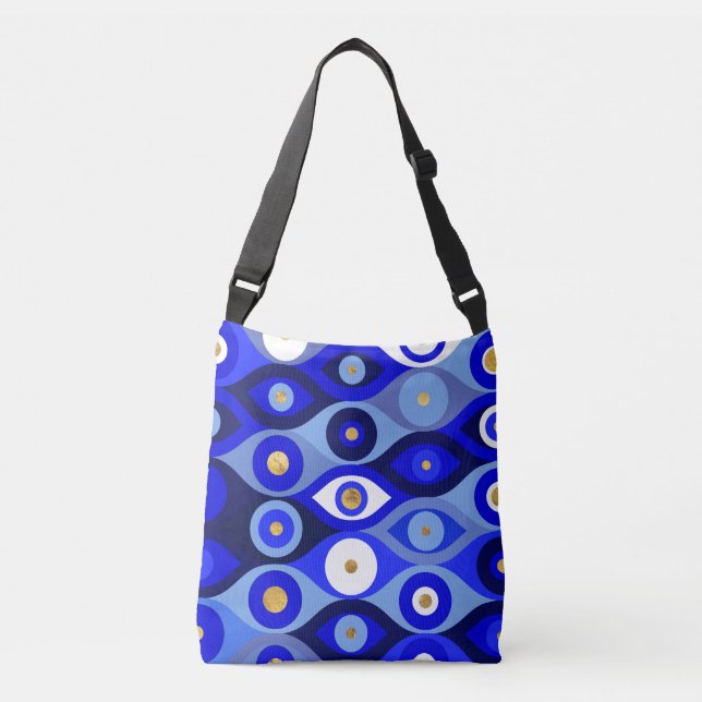 Greek Mati Mataki - Matiasma Evil Eye blues Crossbody Bag (Front)