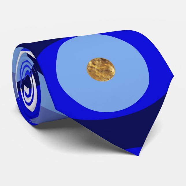 Greek Mati Mataki - Matiasma Evil Eye blues Tie (Rolled)