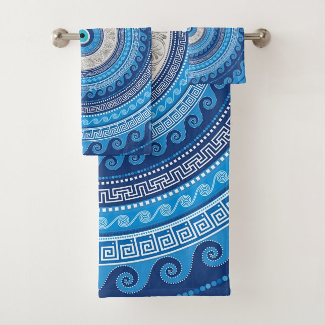 Greek Mati Mataki - Matiasma Evil Eye ornament #2 Bath Towel Set (Insitu)