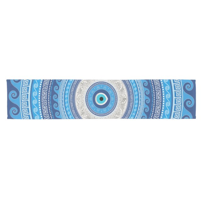 Greek Mati Mataki - Matiasma Evil Eye ornament #2 Short Table Runner (Horizontal)