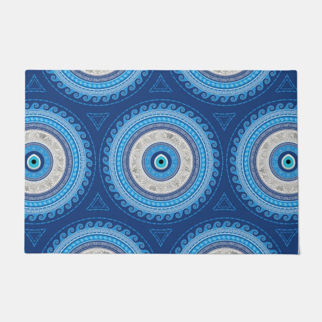 Greek Mati Mataki - Matiasma Evil Eye ornament Doormat (Front)