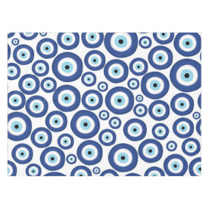Greek Mati Mataki - Matiasma Evil Eye Pattern #1 Tablecloth