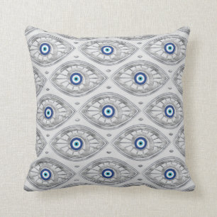 Greek Mati Mataki - Matiasma Evil Eye Pattern #3 Cushion