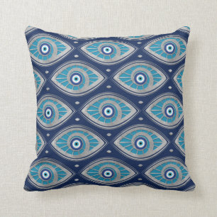 Greek Mati Mataki - Matiasma Evil Eye Pattern #4 Cushion