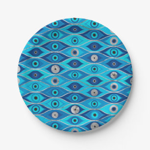 Greek Mati Mataki - Matiasma Evil Eye Pattern Paper Plate