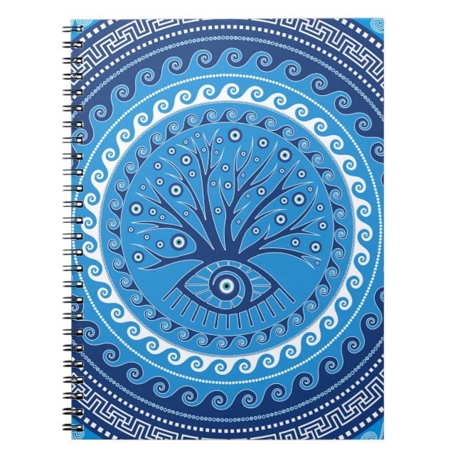 Greek Mati Mataki - Matiasma Evil Eye Tree Notebook (Front)