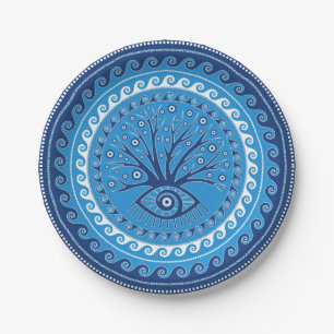 Greek Mati Mataki - Matiasma Evil Eye Tree Paper Plate