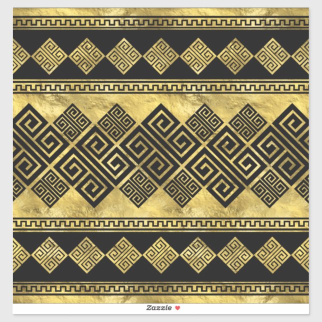 Greek Meander - Greek Key Black and gold (Sheet)