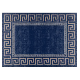 Greek Meander - Greek Key - Blue and beige Cutting Board