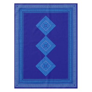 Greek Meander - Greek Key - Shades of blue  Tablecloth
