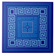 Greek Meander - Greek Key - Shades of blue