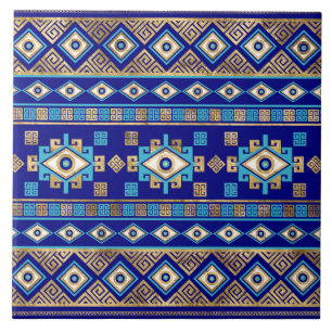 Greek Meander Key and Evil Eye Tile