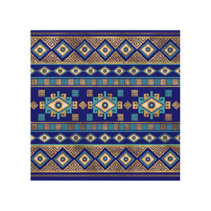 Greek Meander Key and Evil Eye Wood Wall Art