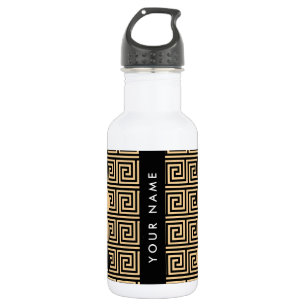 Greek Meander Key Brown, Your Name, Personalise 532 Ml Water Bottle