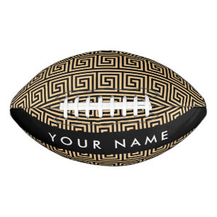 Greek Meander Key Brown, Your Name, Personalise American Football