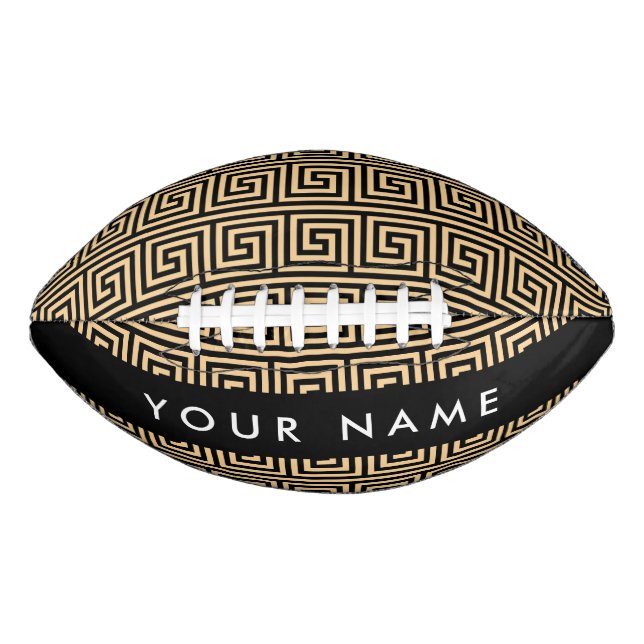 Greek Meander Key Brown, Your Name, Personalise American Football (Front)