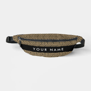 Greek Meander Key Brown, Your Name, Personalise Bum Bags