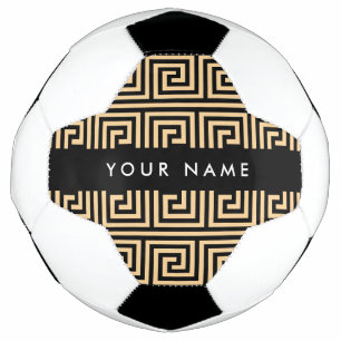 Greek Meander Key Brown, Your Name, Personalise Football