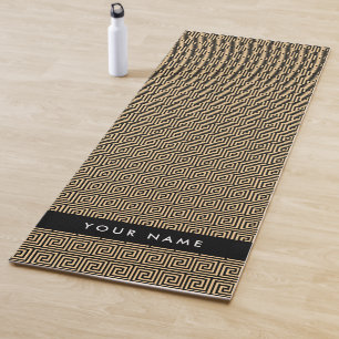 Greek Meander Key Brown, Your Name, Personalise Yoga Mat