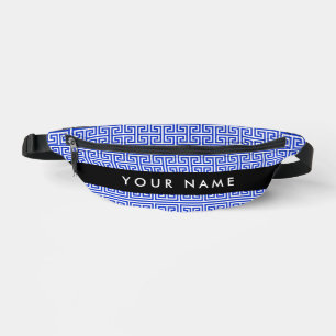 Greek Meander Key H Blue, Your Name, Personalise Bum Bags