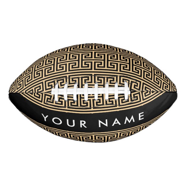 Greek Meander Key H Brown, Your Name, Personalise American Football (Front)