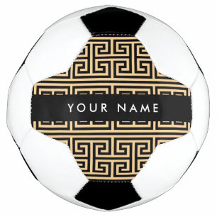 Greek Meander Key H Brown, Your Name, Personalise Football
